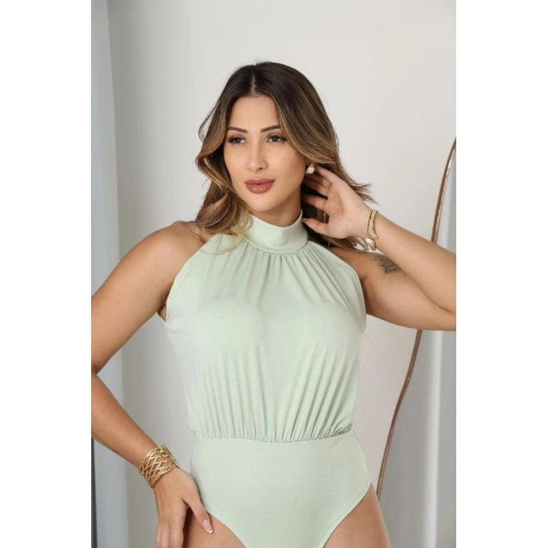 Body Feminino Gola Halter Drapeado - Marise