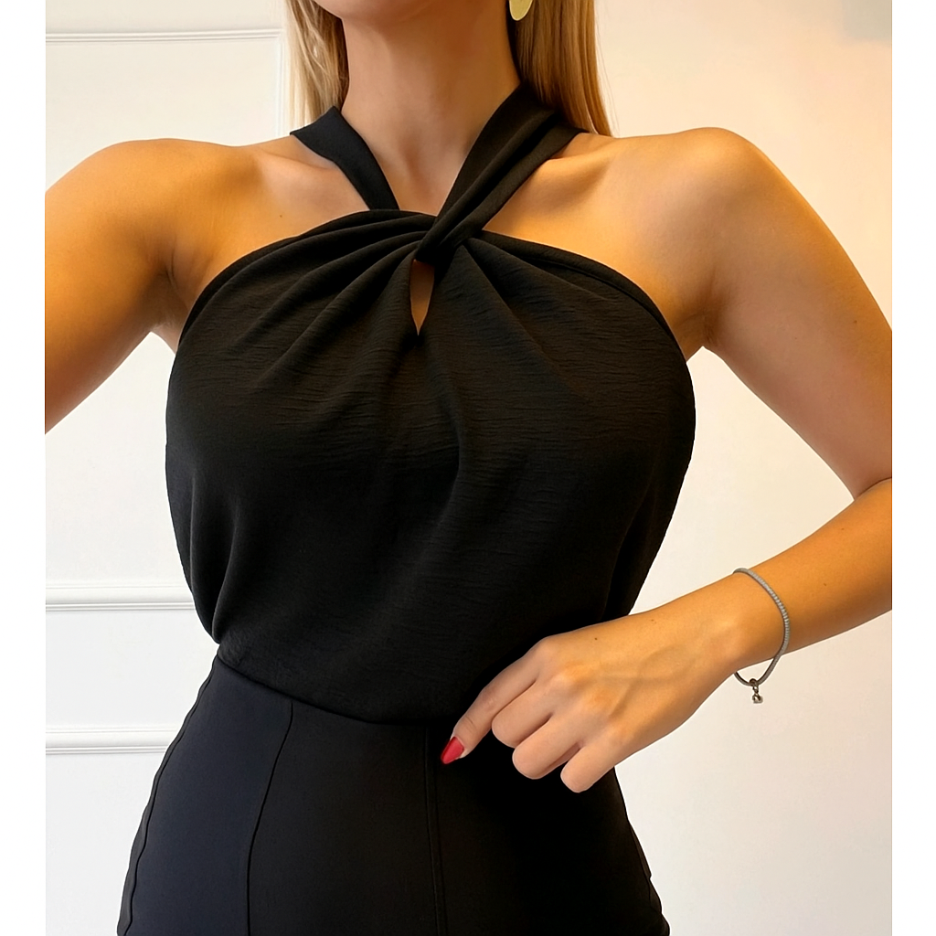 Blusa Feminina Alça Fina Cruzada na Frente - Mila