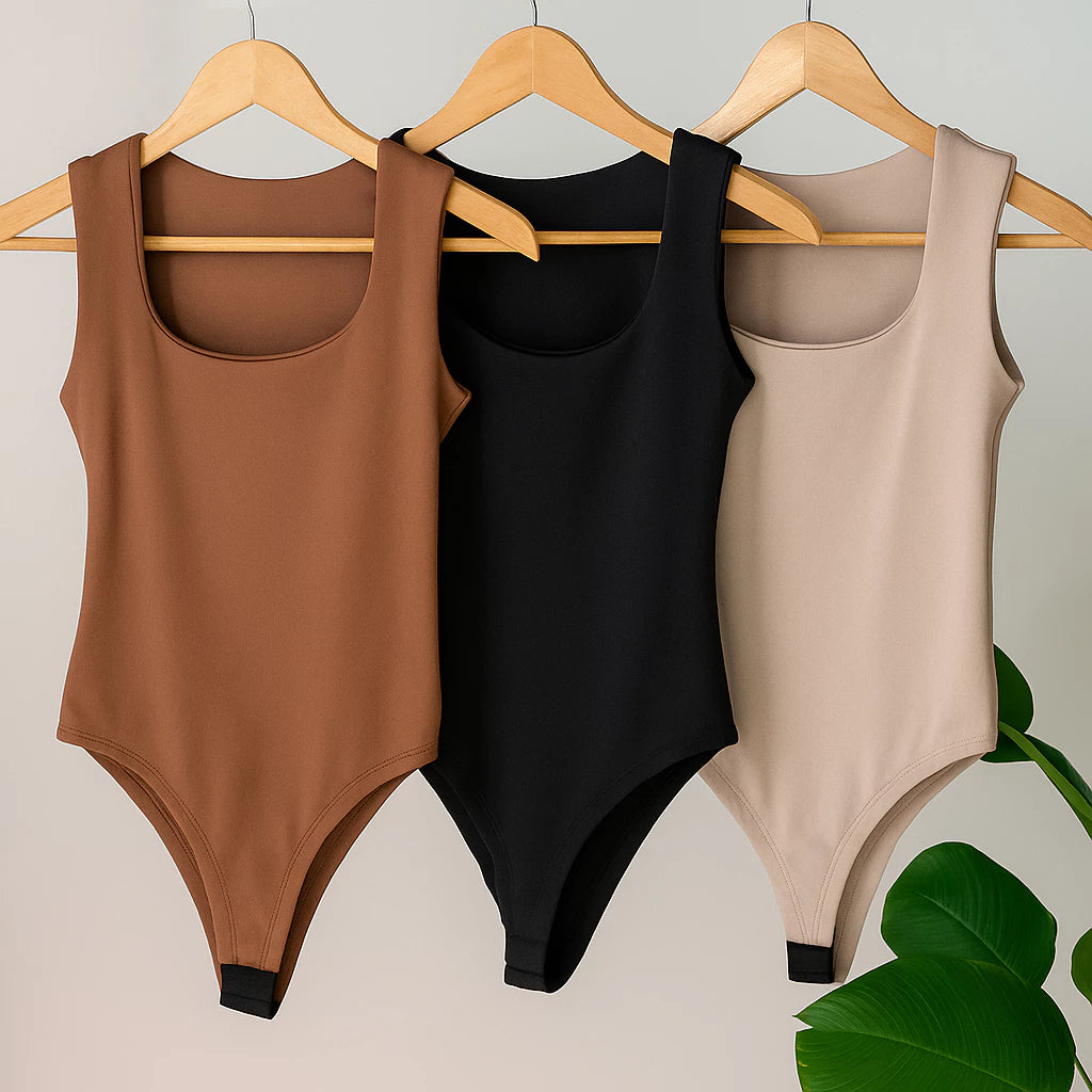 Body Feminino Regata Ampla Decote Quadrado - Jade