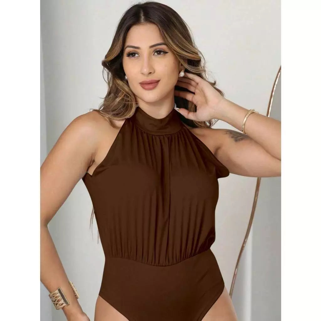 Body Feminino Gola Halter Drapeado - Marise