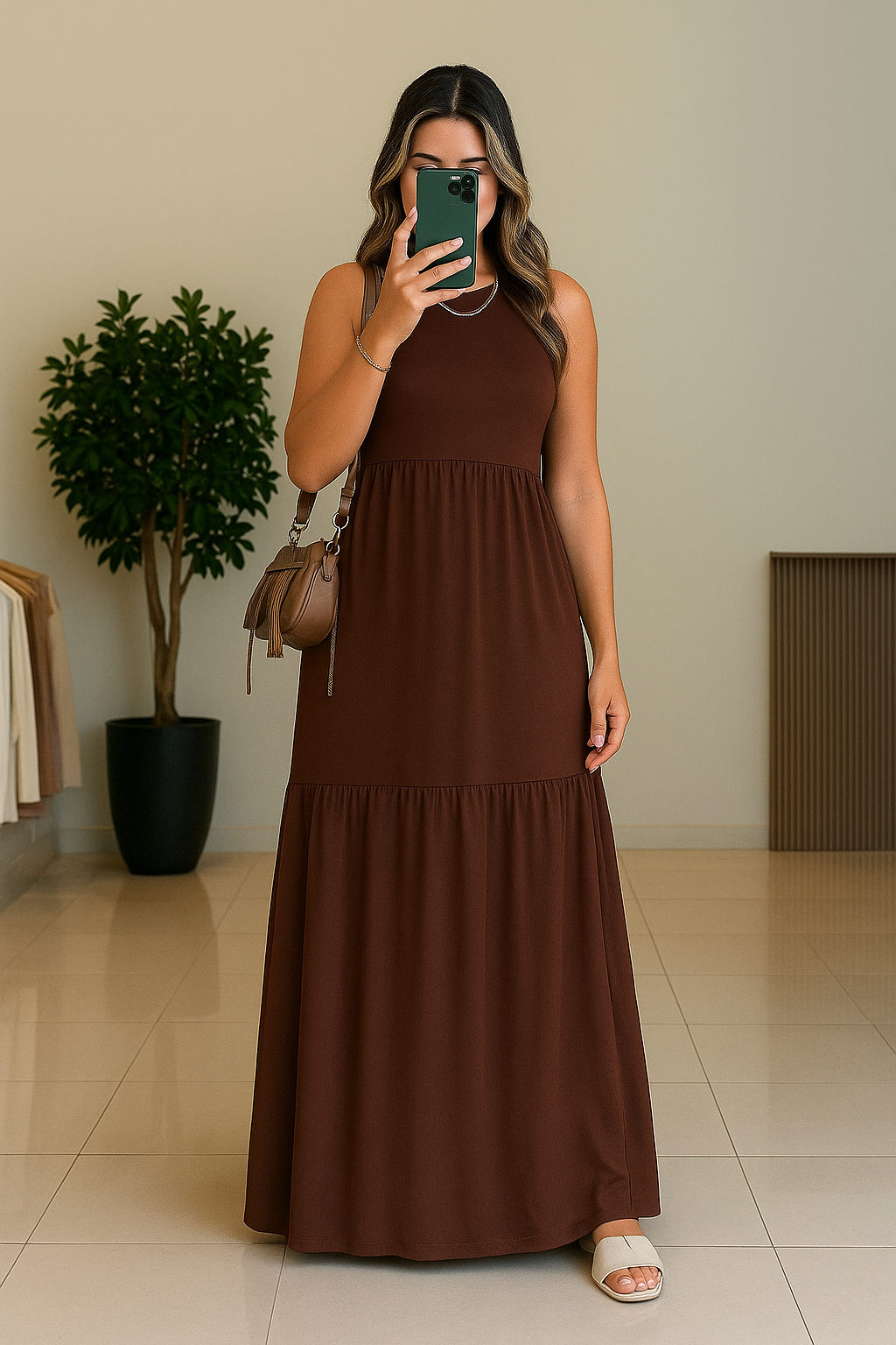 Vestido Longo Casual soltinho Regata Ampla - Taty