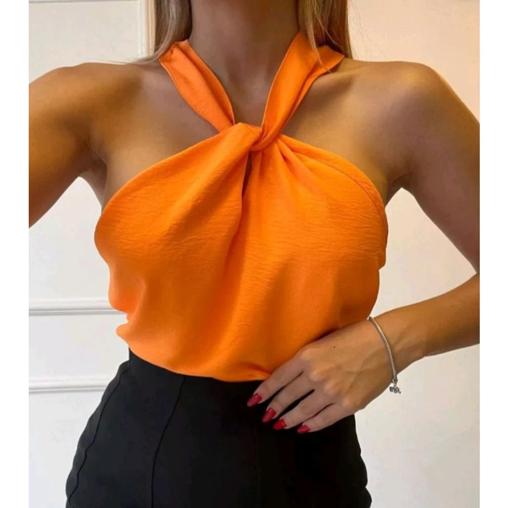 Blusa Feminina Alça Fina Cruzada na Frente - Mila