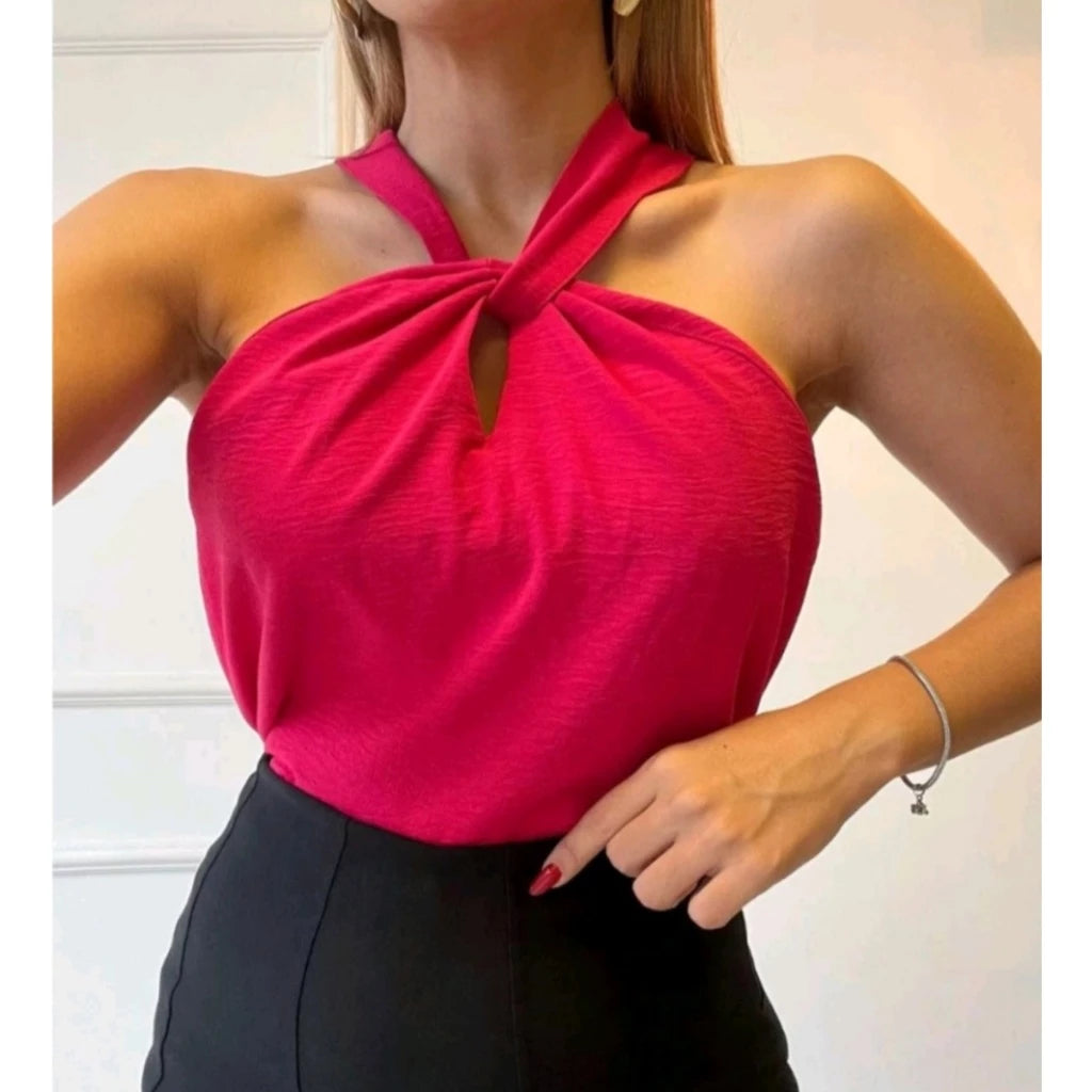 Blusa Feminina Alça Fina Cruzada na Frente - Mila