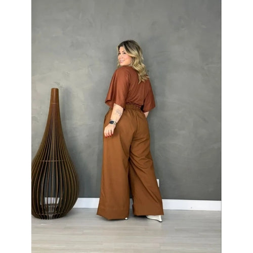 Blusa Cropped Feminina Transpassada Manga Flare  - Gabi