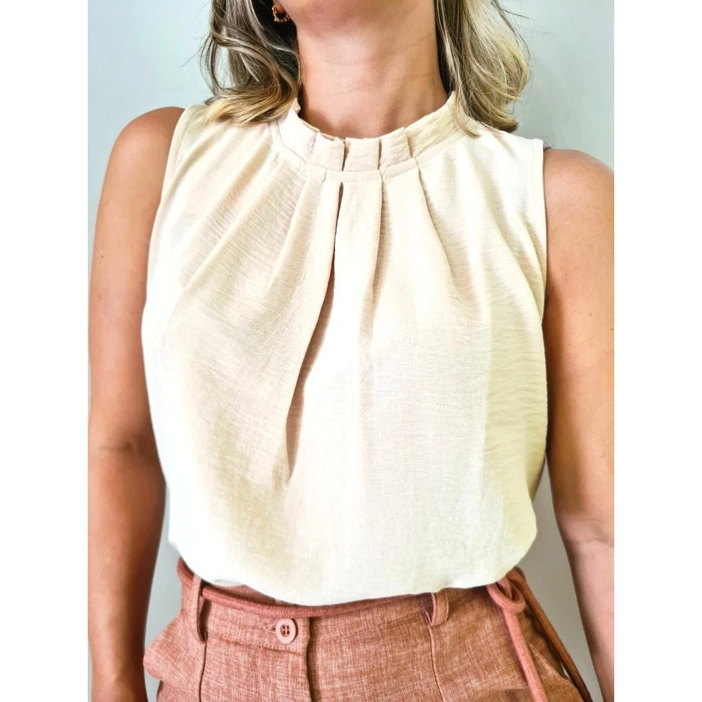 Blusa Feminina Casual Elegante Manga Cavada -  Fernanda